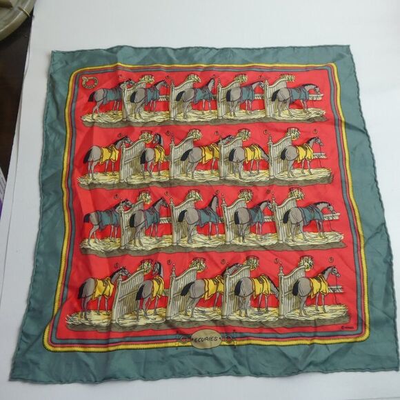Hermes Ecuries Horse Equestrian Silk Square Scarf Hugo Grygkar Vintage Stables - Picture 1 of 12